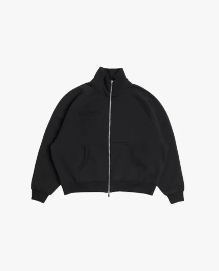 SWEATS COLLECTIVE COZY TRACK JACKET – BLACK